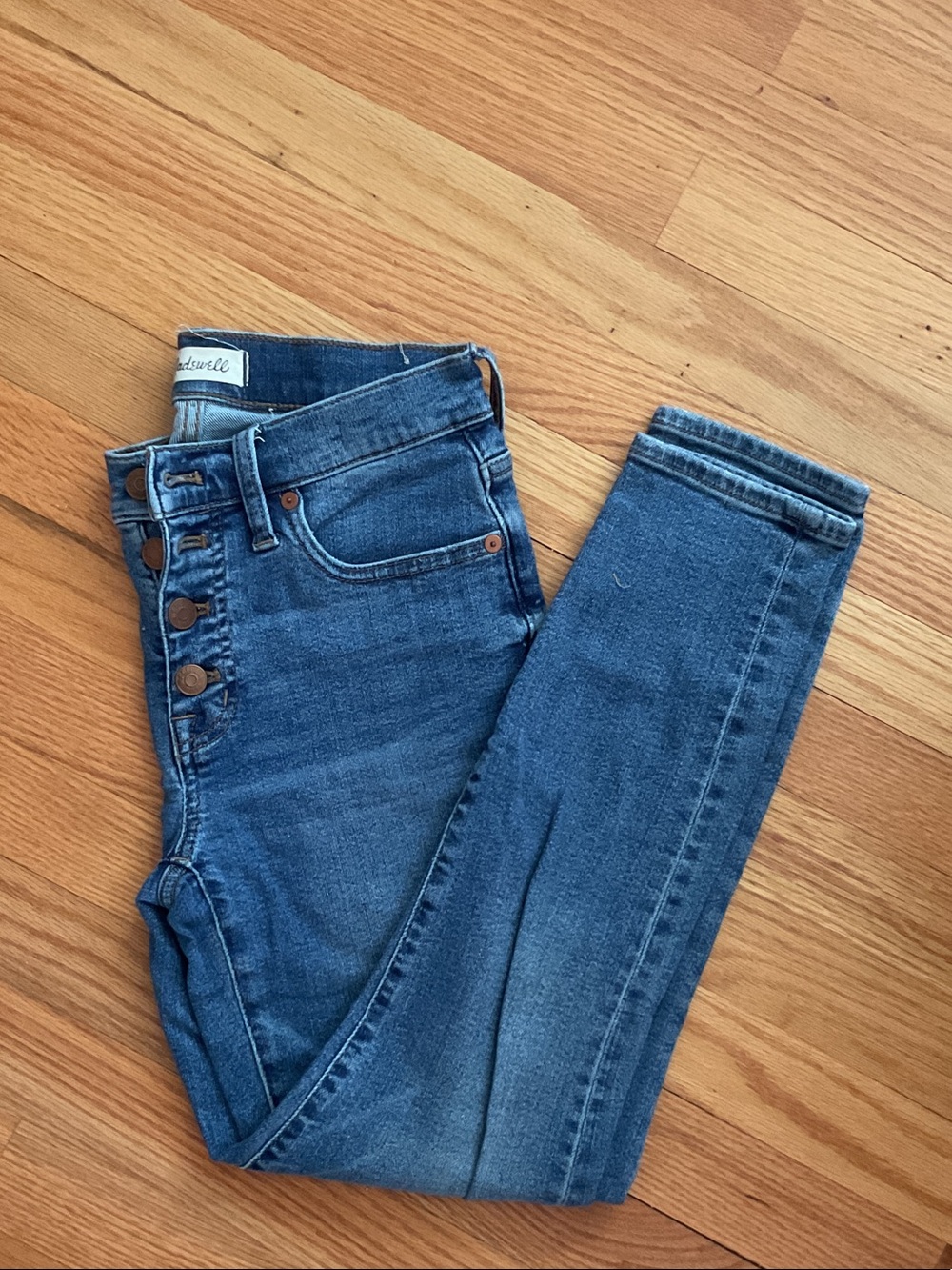 Madewell High-Rise Button-Fly Blue Denim Jeans